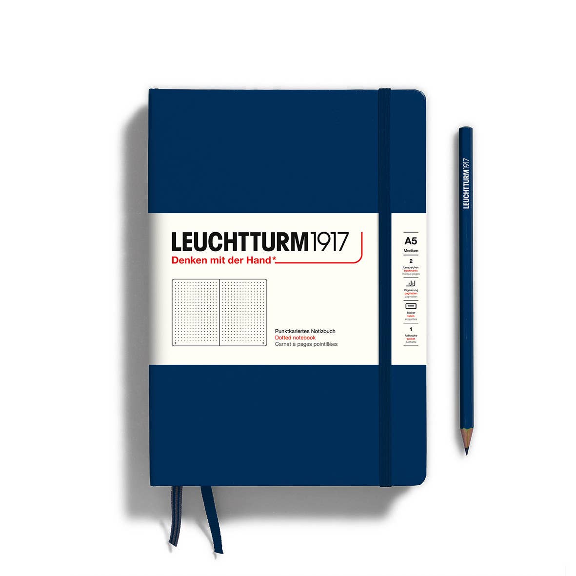 Notebooks - Medium (A5): Navy / Hardcover / Dotted