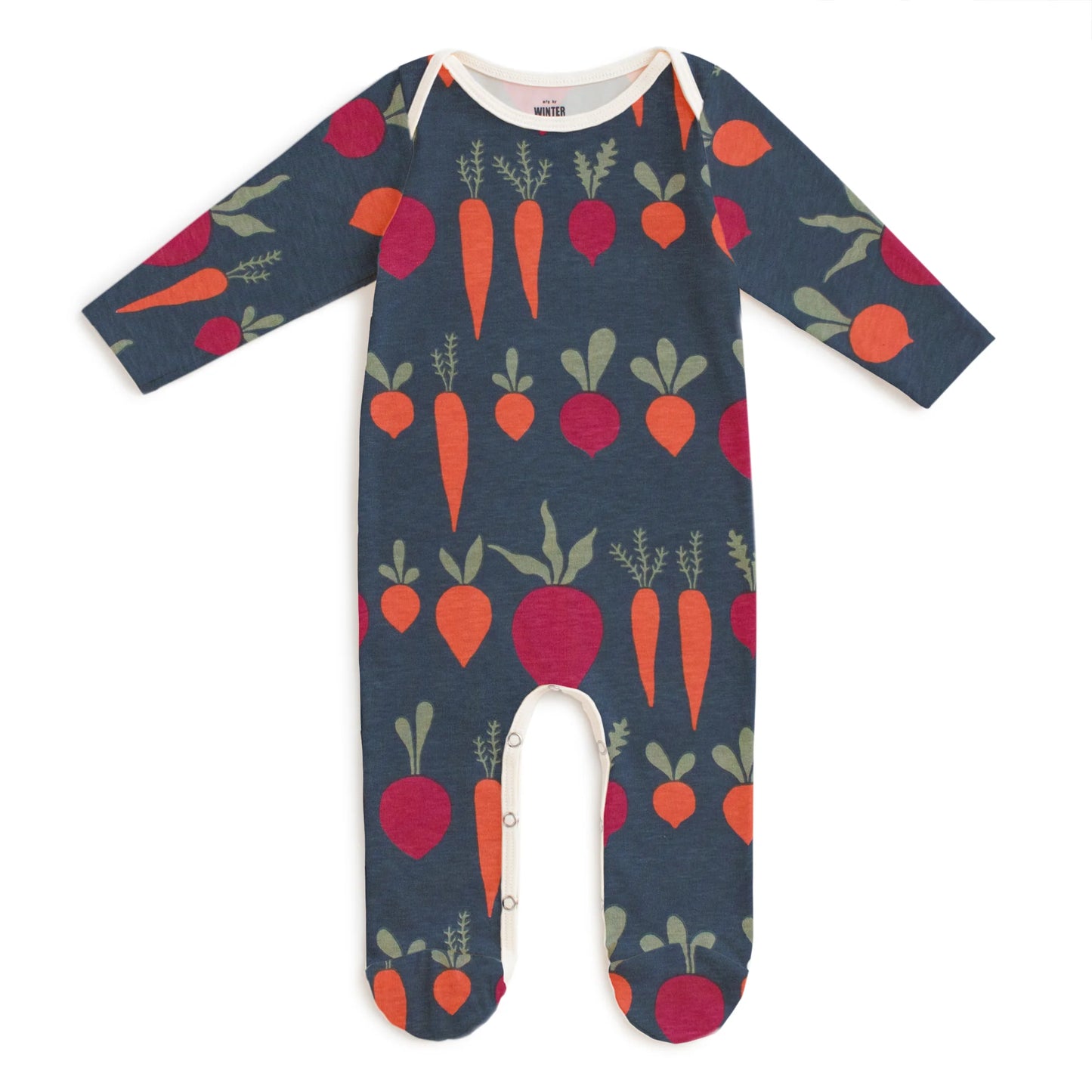 Root Vegetables Footed Romper