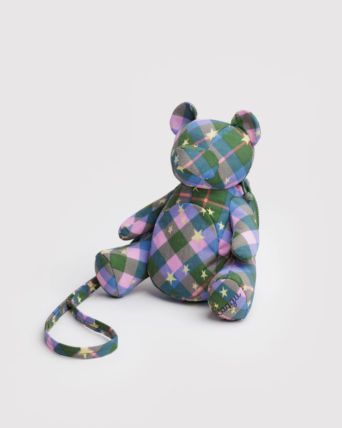 Green Star Plaid Bear Bag
