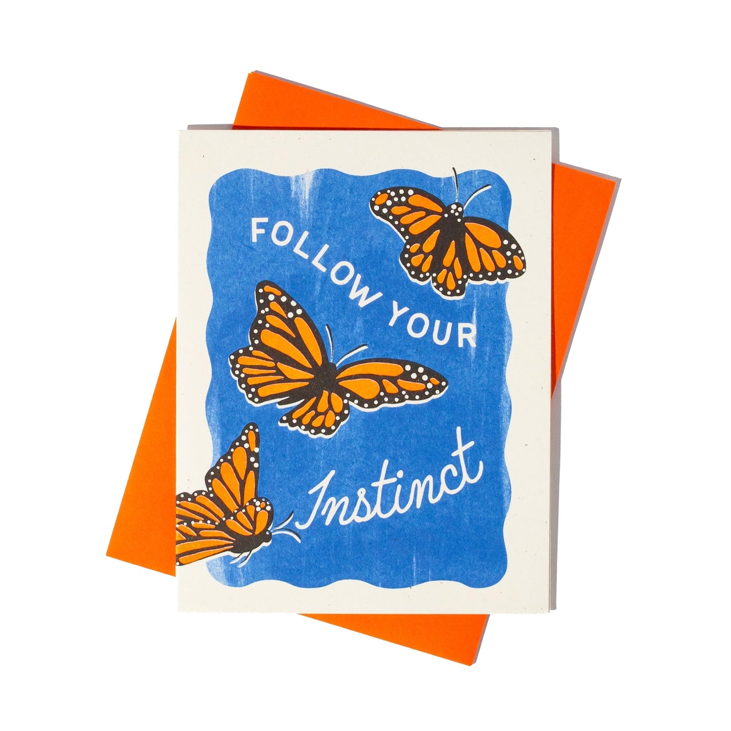 Follow Your Instinct Butterflies Risograph Card