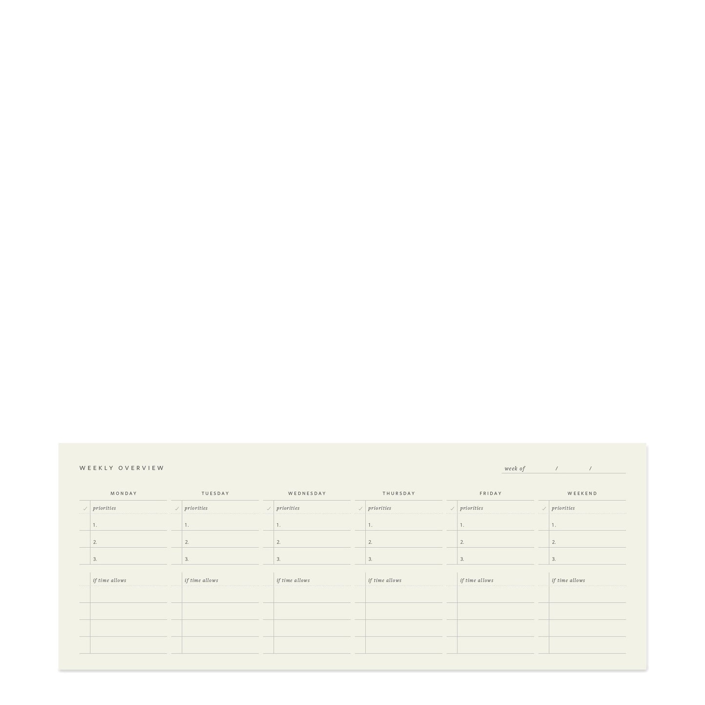 Weekly Keyboard Planner Deskpad