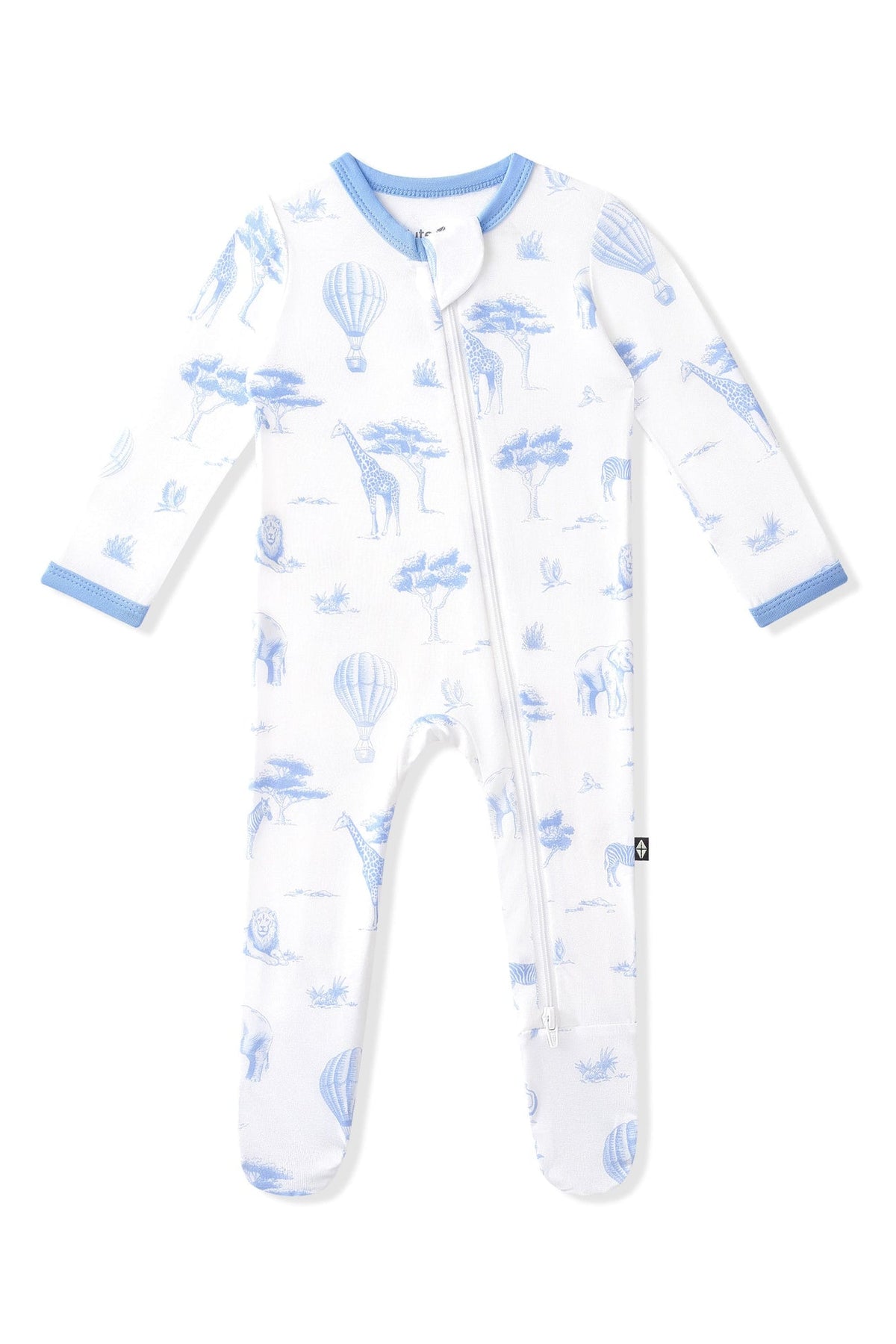 Zippered Footie in Safari Toile