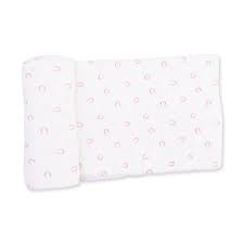 Little Horseshoe Pink Swaddle Blanket