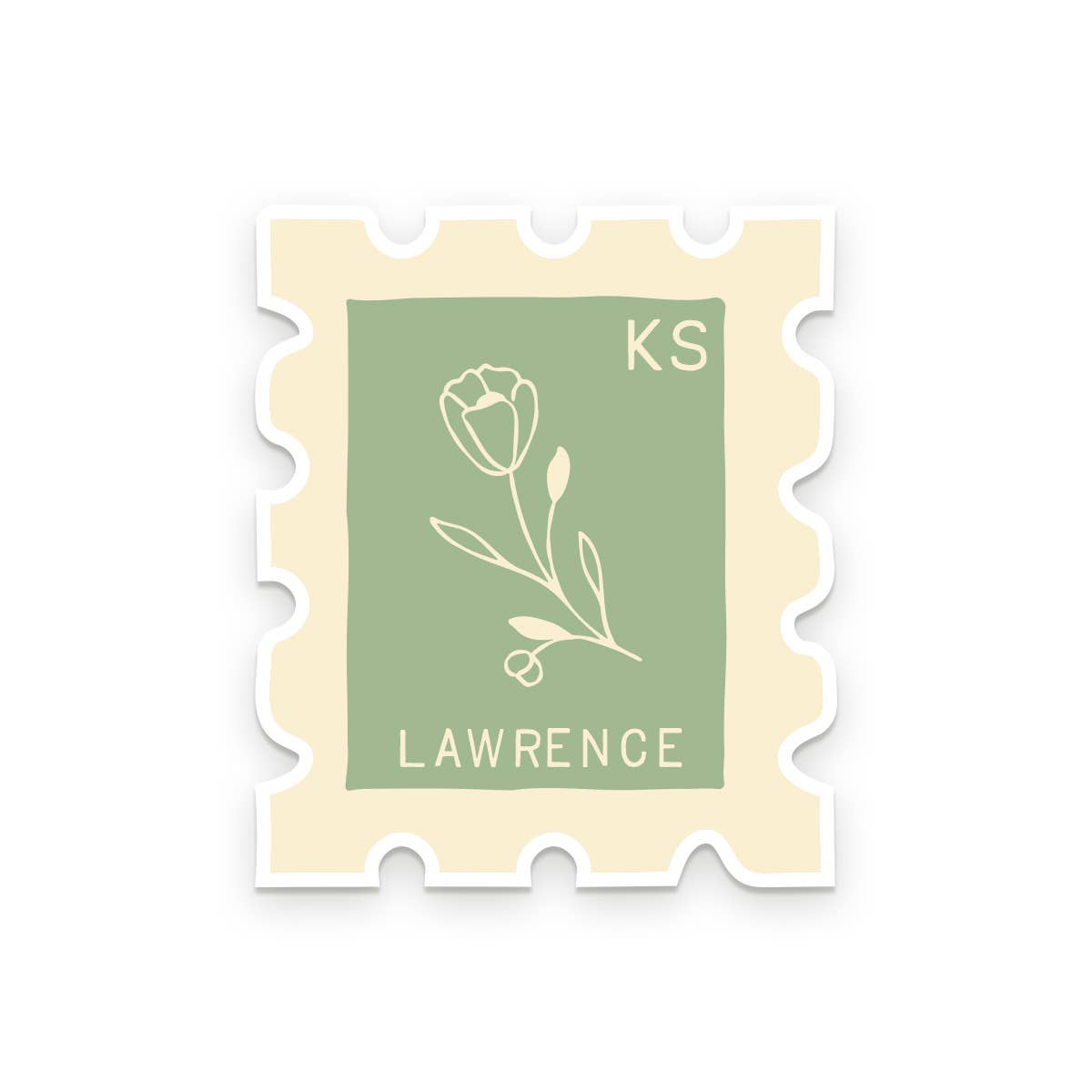 Lincoln Stamp Sticker | Sage Green
