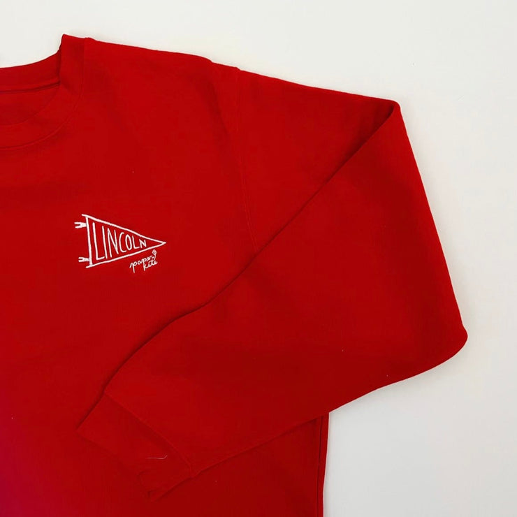 Paper Kite Embroidered Sweatshirt- Red