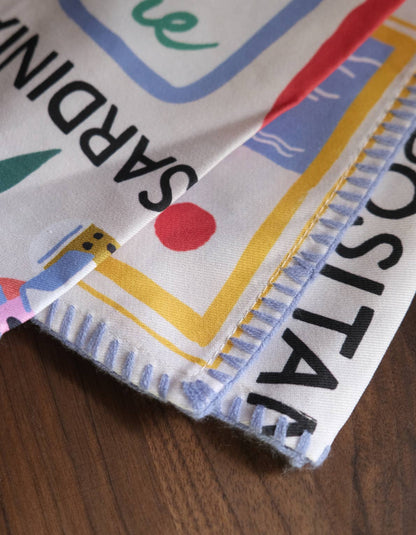 Cotton Tea Towel with Embroidered Detail | Al Fresco