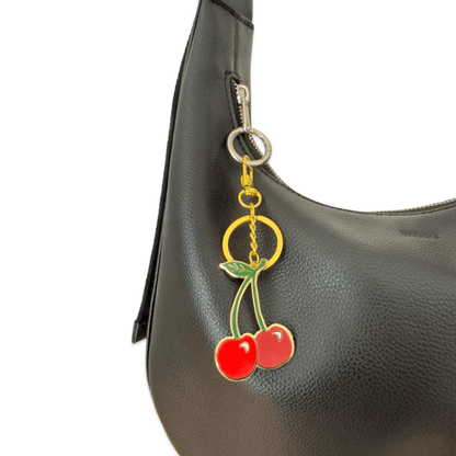 Cherries Enamel Bag Charm & Keychain