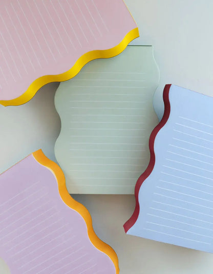Wavy Shaped Notepad | Pink + Yellow Edge