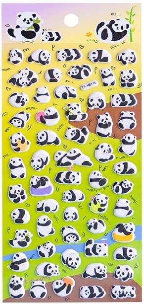 Panda Puffy Stickers