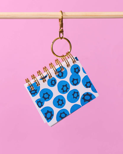 Blueberry Letterpress Mini Notebook Bag Charm