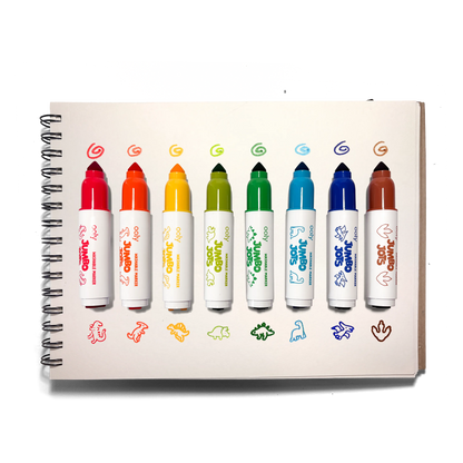 Jumbo Jots Dual Tip Dinosaur Stamp Markers | Set of 8