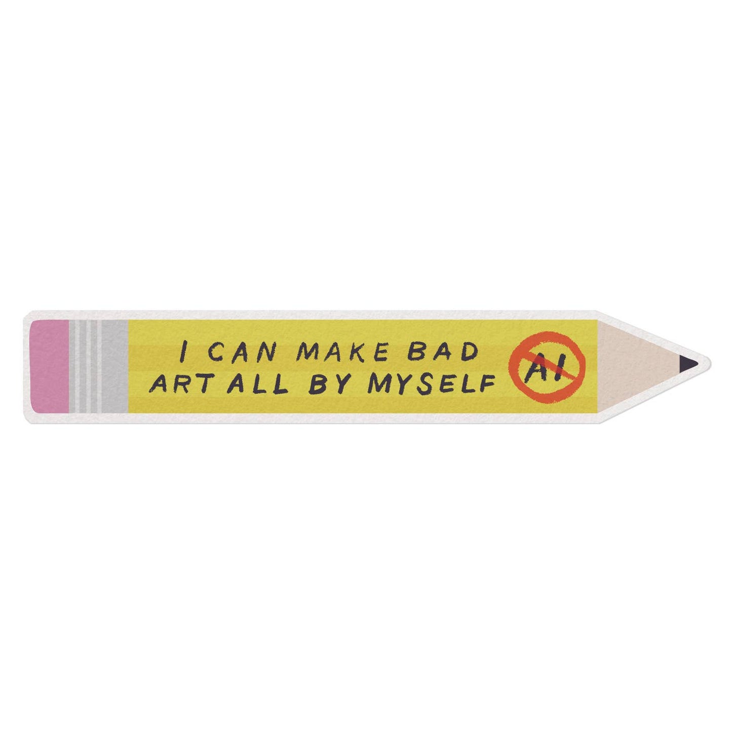 Pencil Bad Art Anti AI Sticker