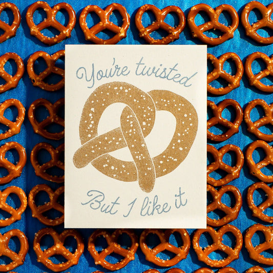 Twisted Pretzel - Risograph Greeting Card