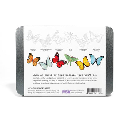 Coloring Postcards with 6 Butterfly + Moth Designs