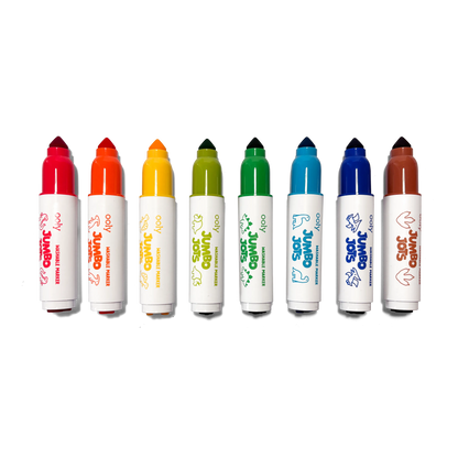 Jumbo Jots Dual Tip Dinosaur Stamp Markers | Set of 8