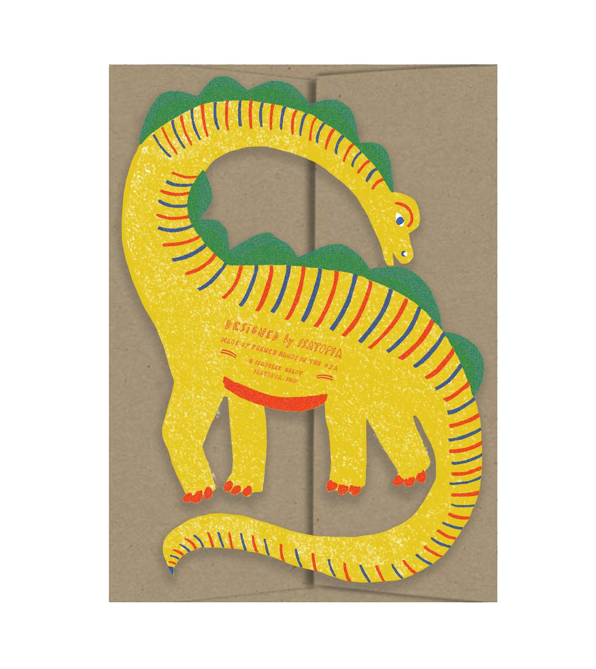 Yellow Dino Die Cut Card