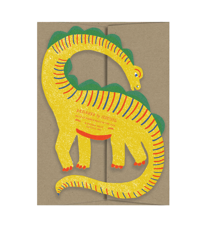 Yellow Dino Die Cut Card