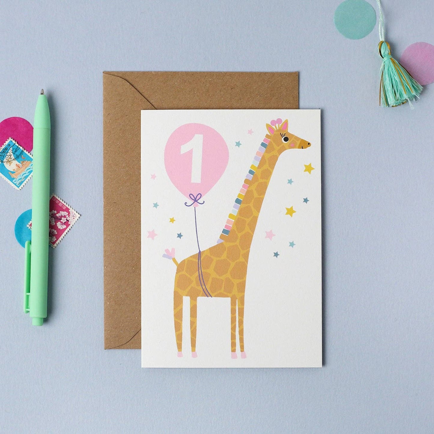 Giraffe Baby Age 1 Card