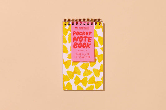 Farfalle Bowtie Pasta Letterpress Spiral Pocket Size Notebook