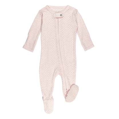 Cotton Candy Organic Pointelle Zipper Footie