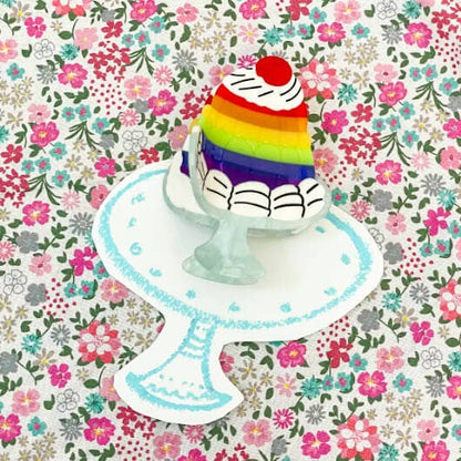 Large Rainbow Jello Cake Hair Claw Clip