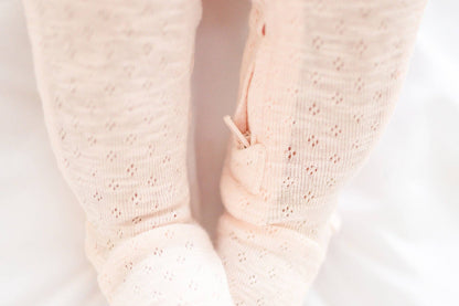 Cotton Candy Organic Pointelle Zipper Footie