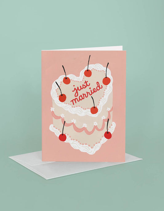 Just Married Cherry Wedding Cake