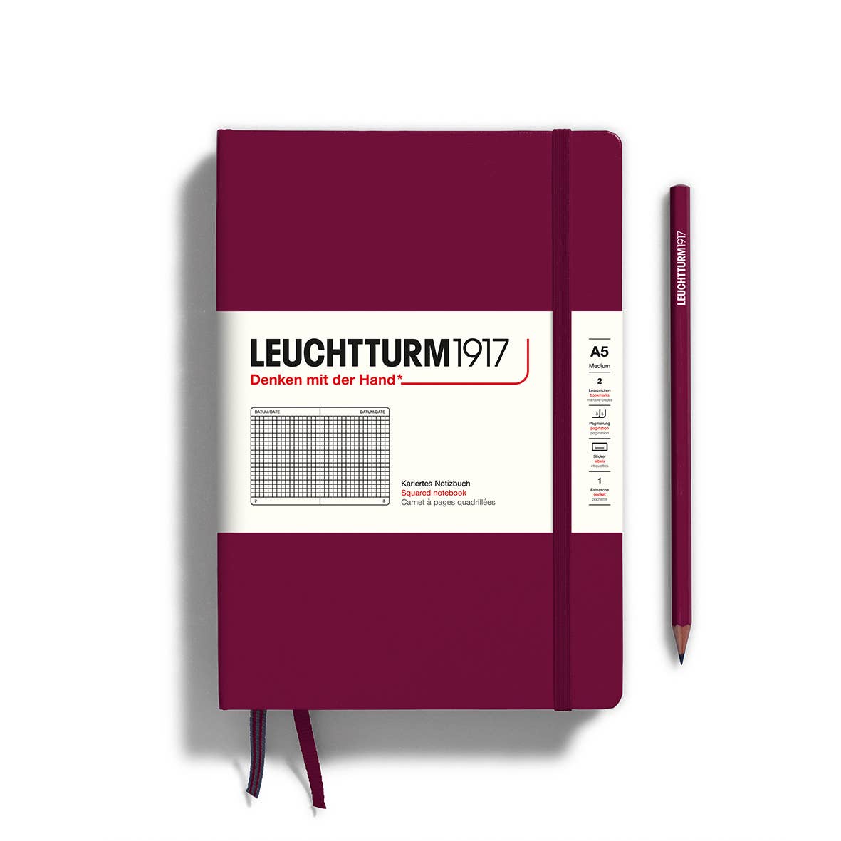 Notebooks - Medium (A5): Port Red / Hardcover / Squared