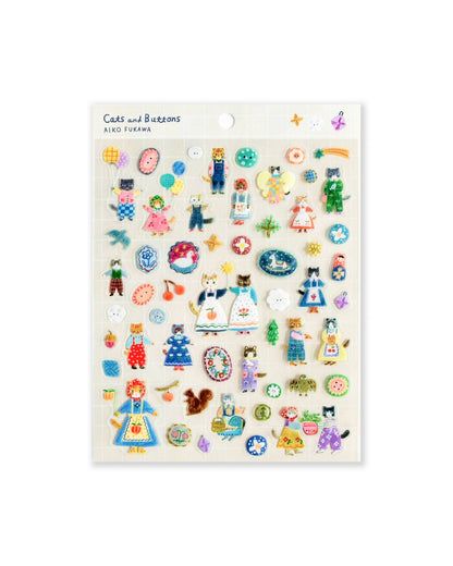 Clear Sticker Sheet | Cats and Buttons