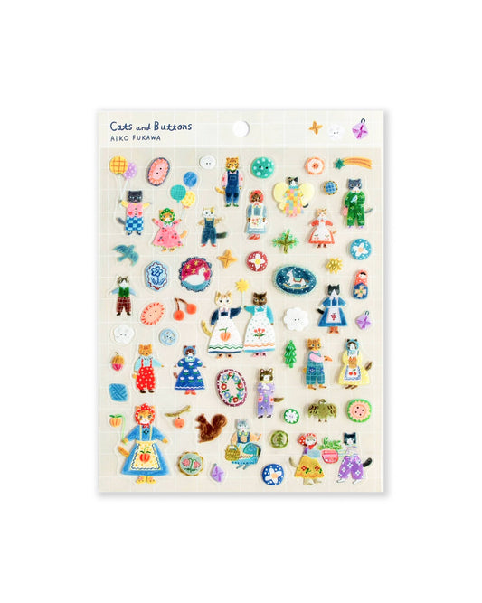 Clear Sticker Sheet | Cats and Buttons