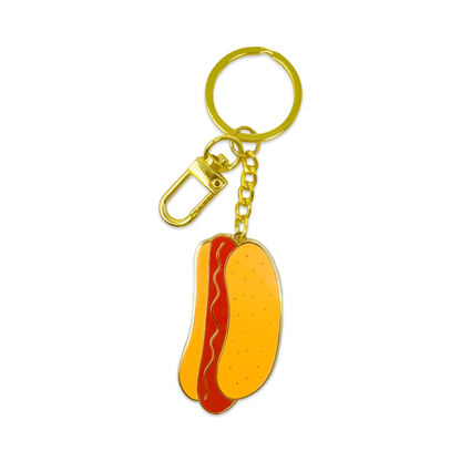 Hot Dog Enamel Bag Charm & Keychain