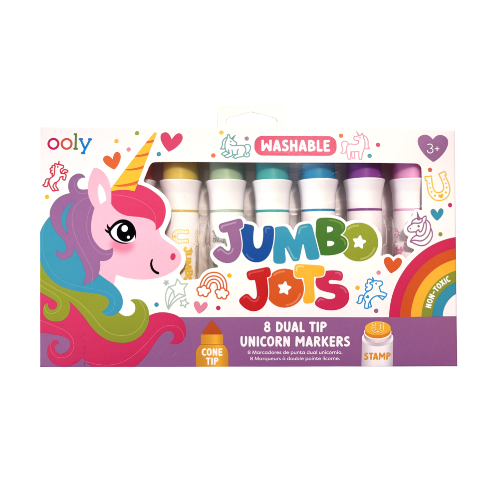 Jumbo Jots Dual Tip Unicorn Markers | Set of 8
