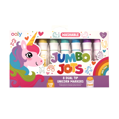 Jumbo Jots Dual Tip Unicorn Markers | Set of 8