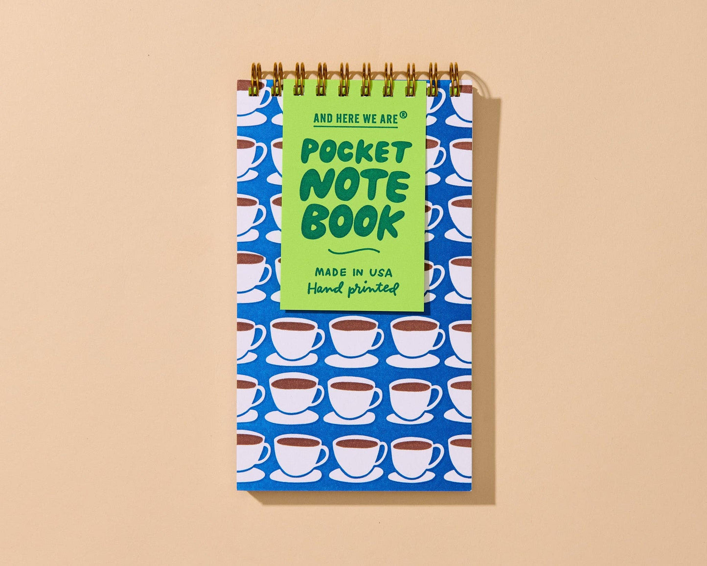 Coffee Mug Letterpress Small Notebook