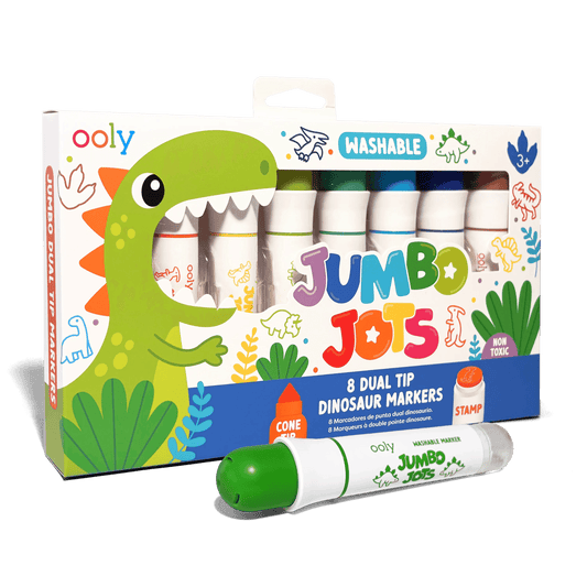 Jumbo Jots Dual Tip Dinosaur Stamp Markers | Set of 8