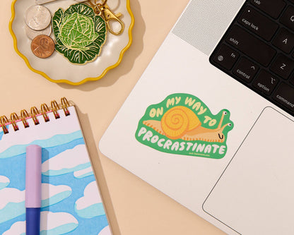 On My Way to Procrastinate Sticker