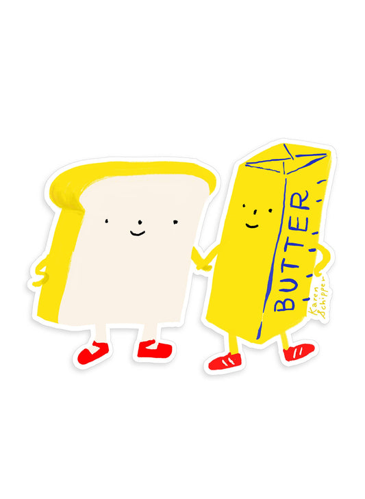 Bread and Butter Sticker - Food Pun Sticker