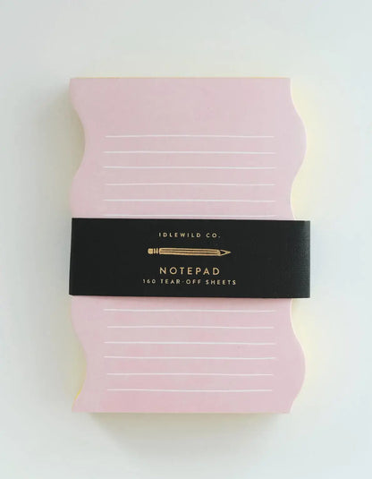 Wavy Shaped Notepad | Pink + Yellow Edge