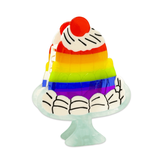 Large Rainbow Jello Cake Hair Claw Clip