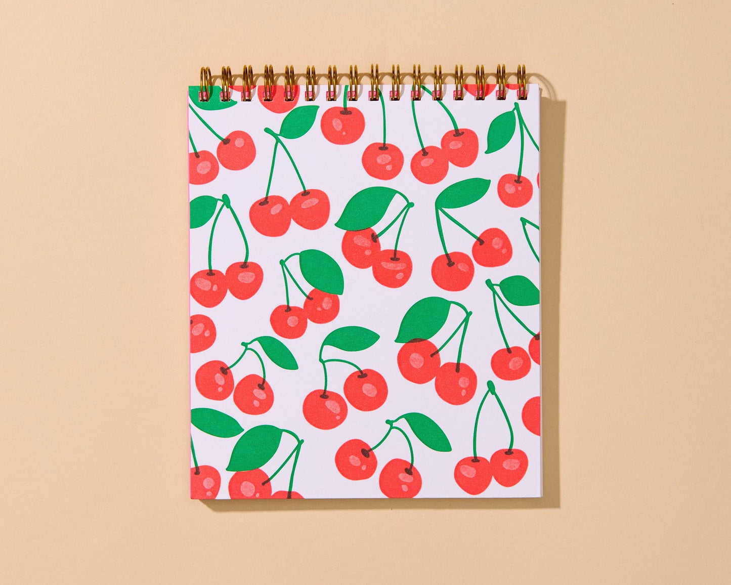 Cherries Letterpress Unlined Spiral Notebook