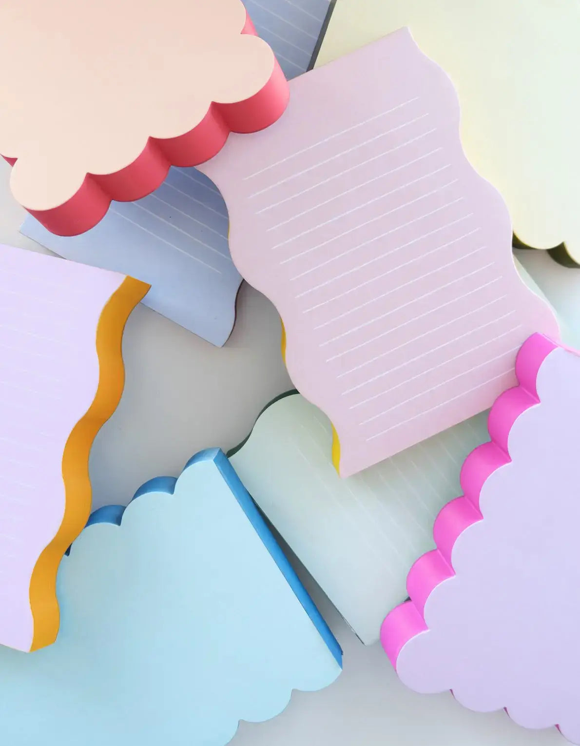 Scalloped Shaped Notepad | Aqua + Blue Edge