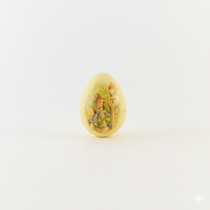 Beatrix Potter Yellow Paper Mache Egg