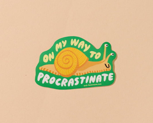 On My Way to Procrastinate Sticker
