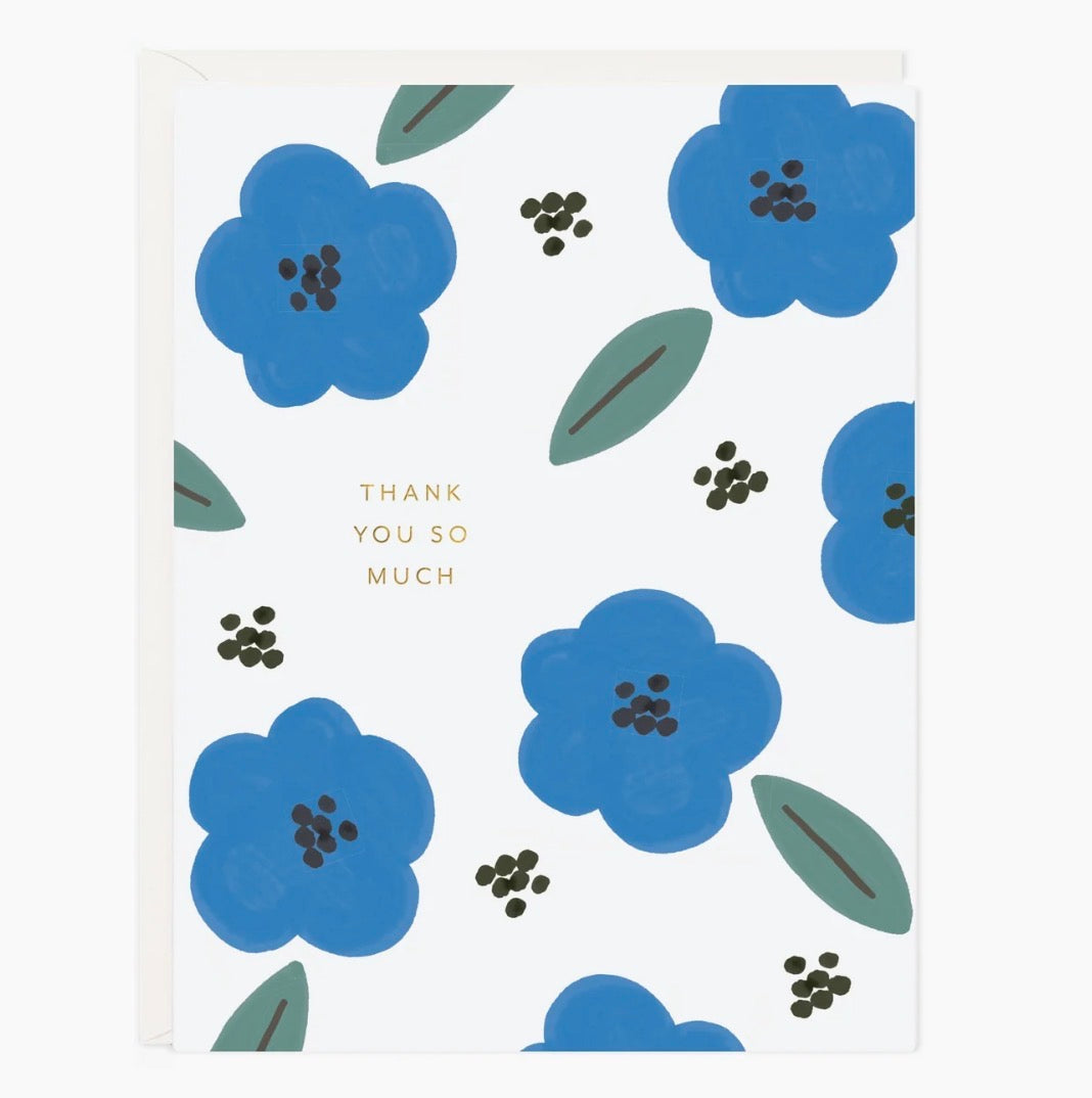 Blue Floral Thank You