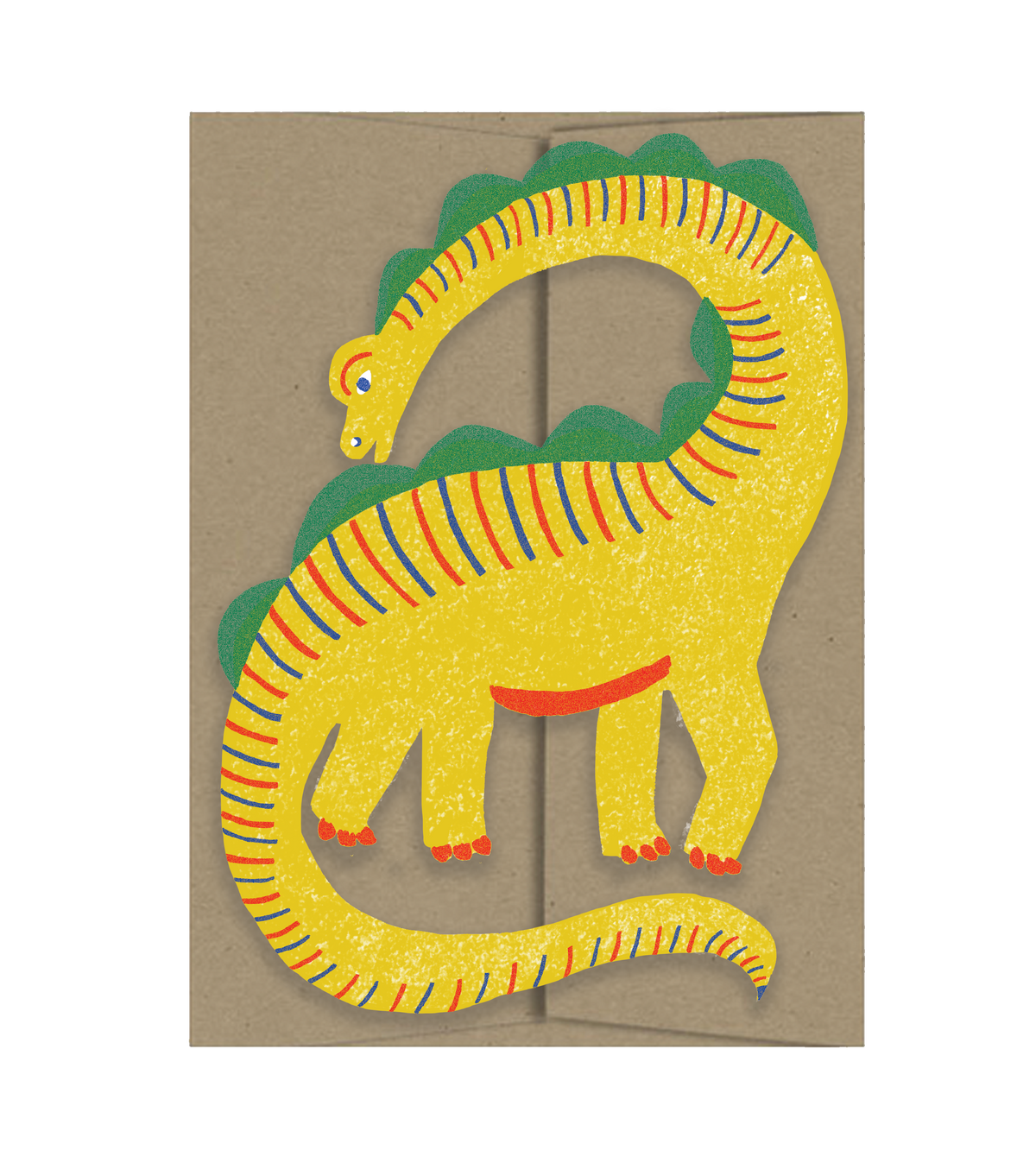 Yellow Dino Die Cut Card