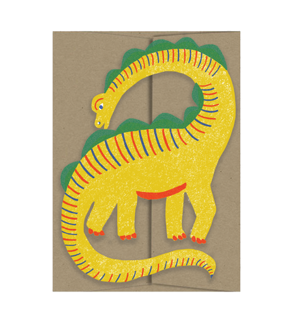 Yellow Dino Die Cut Card