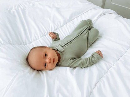 Seafoam Organic Zipper Footie