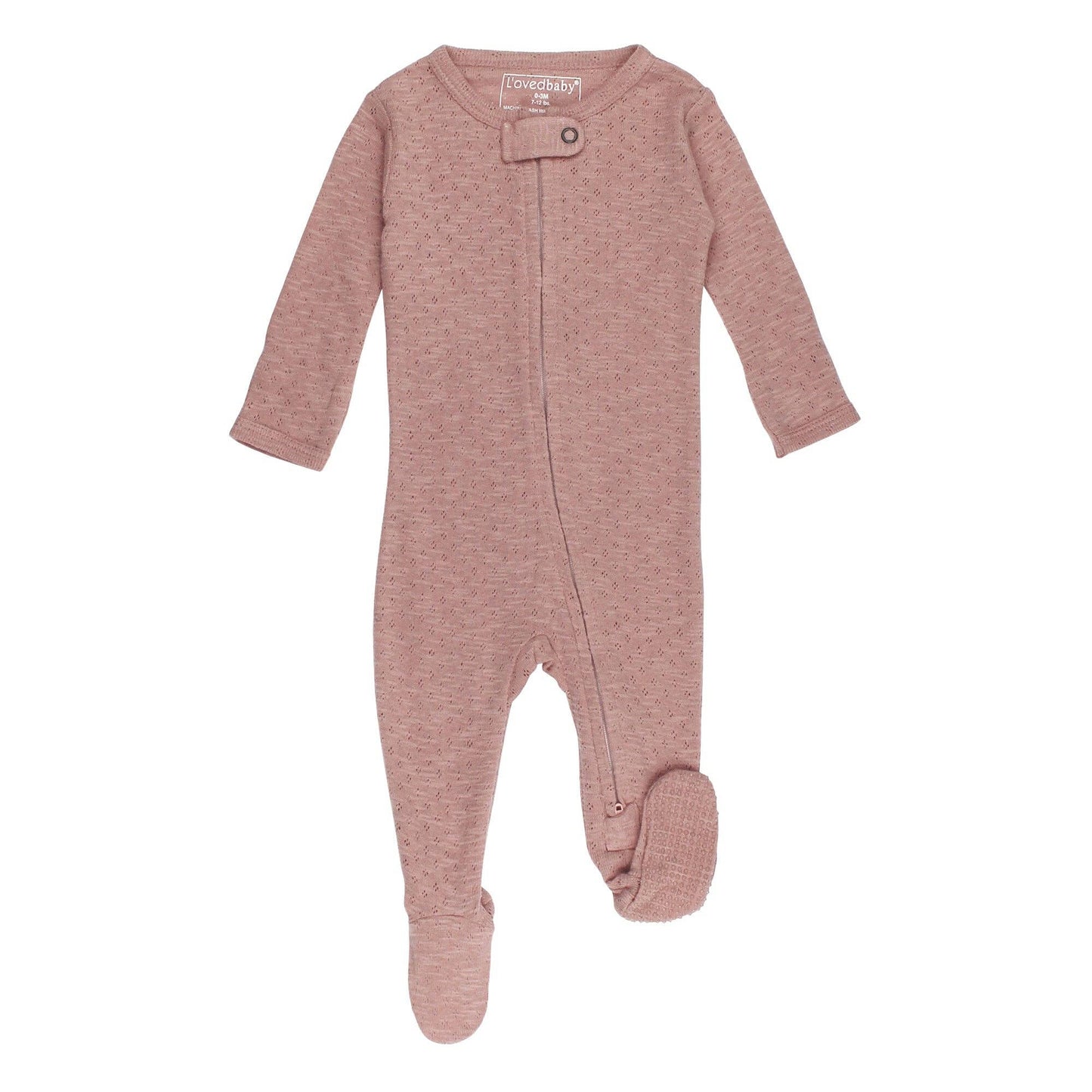 Taffy Organic Pointelle Zipper Footie