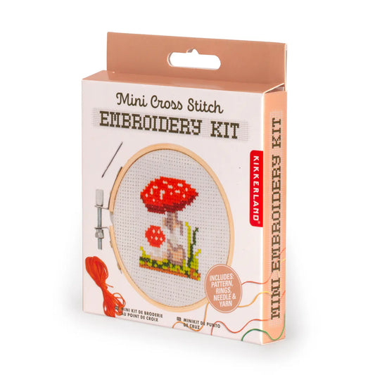 Mini Cross Stitch Embroidery Kit | Mushroom
