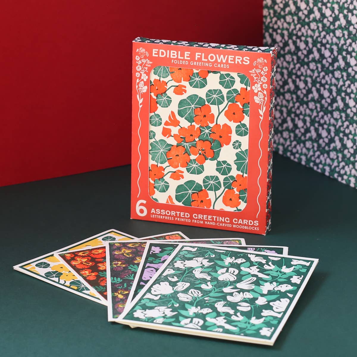 Edible Flowers Assorted Letterpress Cards Set